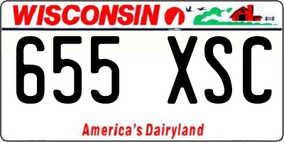 WI license plate 655XSC