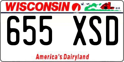 WI license plate 655XSD