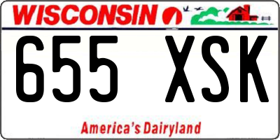 WI license plate 655XSK