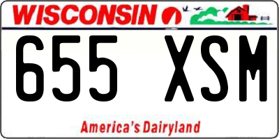 WI license plate 655XSM