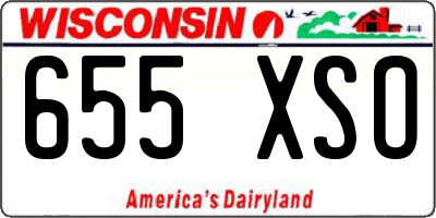 WI license plate 655XSO