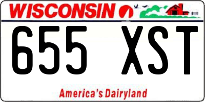 WI license plate 655XST