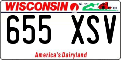WI license plate 655XSV