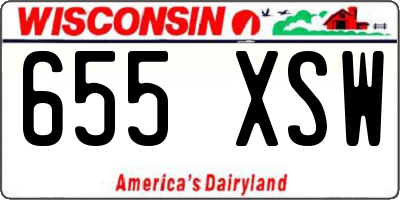 WI license plate 655XSW