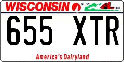 WI license plate 655XTR