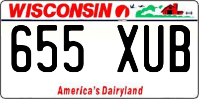 WI license plate 655XUB