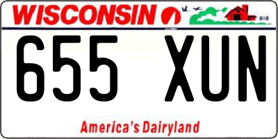 WI license plate 655XUN