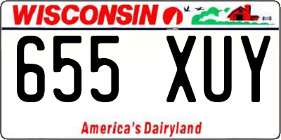 WI license plate 655XUY