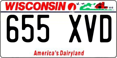 WI license plate 655XVD