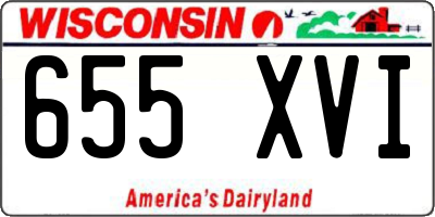 WI license plate 655XVI