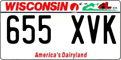 WI license plate 655XVK