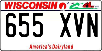 WI license plate 655XVN