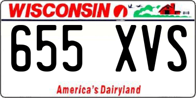 WI license plate 655XVS