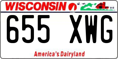 WI license plate 655XWG
