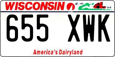 WI license plate 655XWK