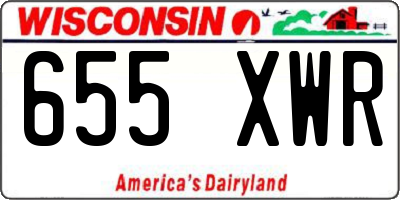 WI license plate 655XWR