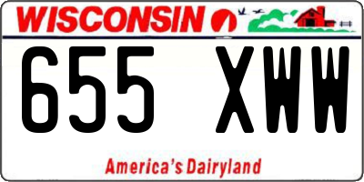 WI license plate 655XWW