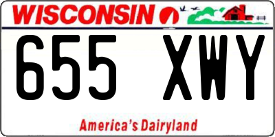WI license plate 655XWY