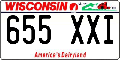 WI license plate 655XXI