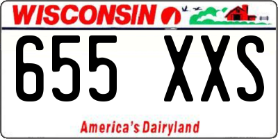 WI license plate 655XXS