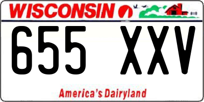 WI license plate 655XXV