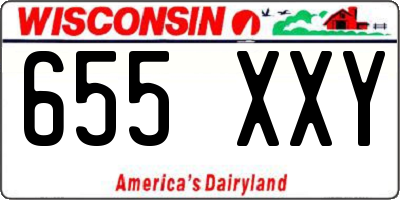 WI license plate 655XXY