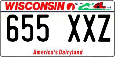 WI license plate 655XXZ