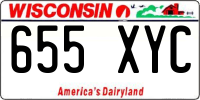 WI license plate 655XYC