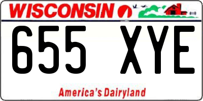 WI license plate 655XYE