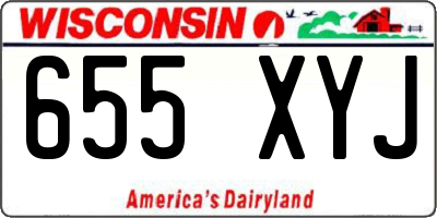 WI license plate 655XYJ
