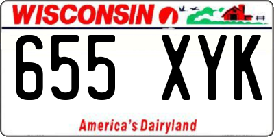 WI license plate 655XYK