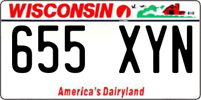 WI license plate 655XYN