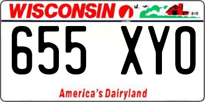 WI license plate 655XYO