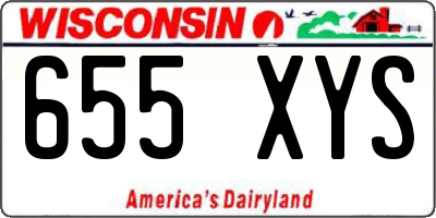 WI license plate 655XYS