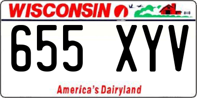 WI license plate 655XYV