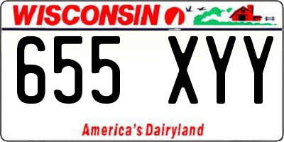 WI license plate 655XYY