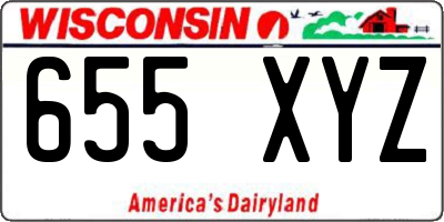 WI license plate 655XYZ