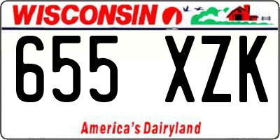 WI license plate 655XZK