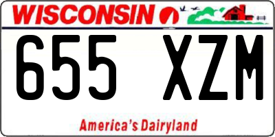 WI license plate 655XZM