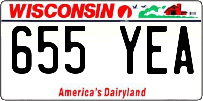 WI license plate 655YEA