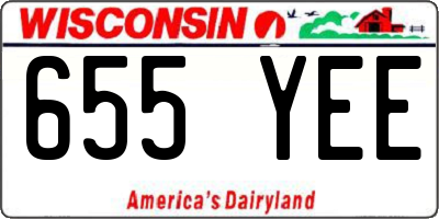 WI license plate 655YEE