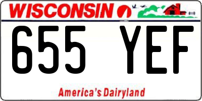 WI license plate 655YEF