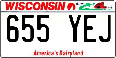 WI license plate 655YEJ