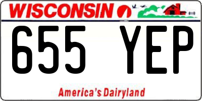 WI license plate 655YEP