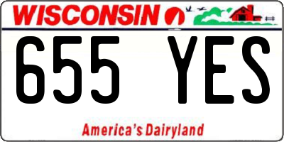 WI license plate 655YES
