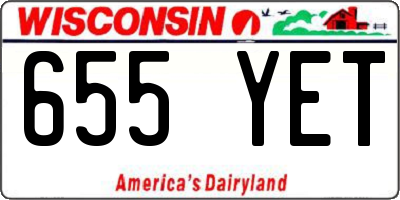 WI license plate 655YET