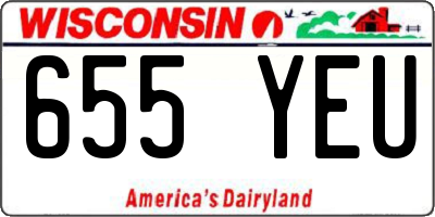 WI license plate 655YEU