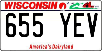 WI license plate 655YEV