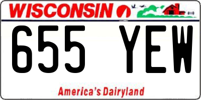 WI license plate 655YEW