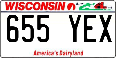 WI license plate 655YEX